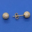 Apró mikró cirkon kövekkel kirakott, gömb alakú arany srófos fülbevaló