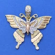 Különleges 3D-s mozgó szárnyú, cirkon kővel díszített pillangó arany medál