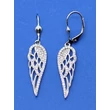 Angyalszárny formájú, cirkon kövel díszített áttört mintás ezüst lógós fülbevaló