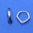 3 mm széles rombusz alakű, sima ezüst karika fülbevaló