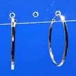 3 mm széles csőből készült csiszolt, csillogó ezüst karika fülbevaló