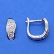 Kissé széles hullám vonalú, apró cirkon köves betéttel díszített ezüst fülbevaló
