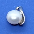 10 mm-es édesvizi tenyésztett gyöngy fél oldalas csúsztatós erlivel készített ezüst medál