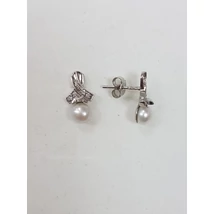 Fehér arany gyöngyös fülbevaló