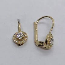 Kerek fehér cirkon köves arany fülbevaló