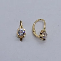 Fehér cirkon köves arany baba fülbevaló