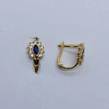 Sötétkék fehér köves arany fülbevaló