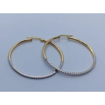 Biecolor gyémánt csiszolt arany karika fülbevaló