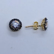 Swarovski fekete fehér csillogó köves arany fülbevaló