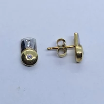 Biecolor hosszukás cirkon köves arany fülbevaló