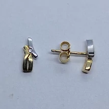 Bicolor masnis formályú arany fülbevaló