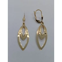 Csónak alakú áttört magas fényű lógós arany fülbevaló