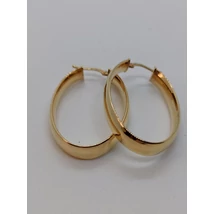 Magas fényű széles ovális arany fülbevaló