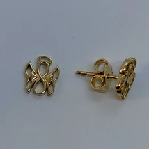 Kő nélküli angyalkát mintázó arany fülbevaló