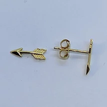 Nyílvessző formájú kő nélküli arany fülbevaló