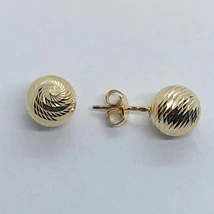 Magas fényű, gyémánt csiszolású gömb alakú srófos arany fülbevaló