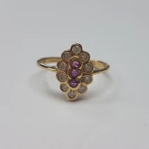 Arany, rózsaszín köves gyűrű