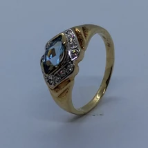 Topáz, cirkon köves arany gyűrű