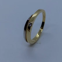 Biecolor dupla gyűrű hatású cirkon köves arany gyűrű