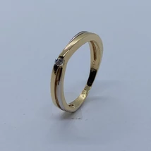 Biecolor cirkon köves dupla gyűrű hatású arany gyűrű