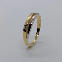 Biecolor sűllyesztett cirkon köves eljegyzési arany gyűrű