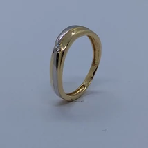 Biecolor hullám vonalas kicsi cirkon köves eljegyzési arany gyűrű