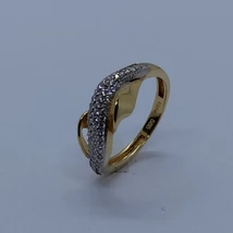 Hullám vonalaseljegyzési arany gyűrű