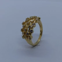 Áttört csipke minta hatású sok cirkon köves arany gyűrű