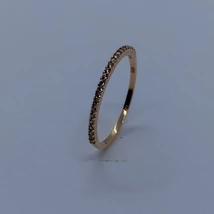 Cirkon sorköves rozgold vékony fazonú arany gyűrű