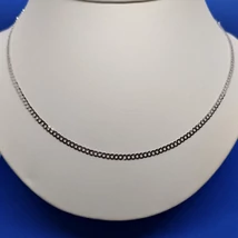 Széles, csiszolt, magas fényű, tömör fehér arany pancer lánc