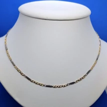 3+1 hosszú szemű, mintázott kétszínű arany lánc