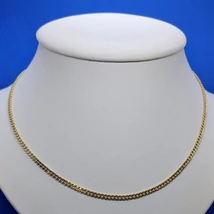 Magas fényű kellemes viseletű klasszikus kocka arany lánc