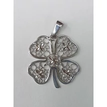 Fehér arany lóhere medál