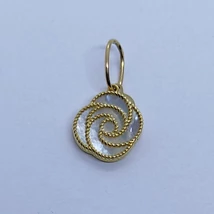 Két oldalas gyöngyház betétes rózsa,  arany medál