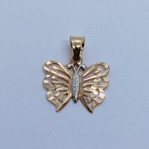 Áttört szárnyu pillangó biecolor rozgold medál