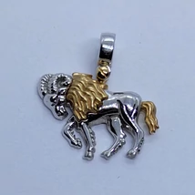 Kos horoszkóp fehér arany medál