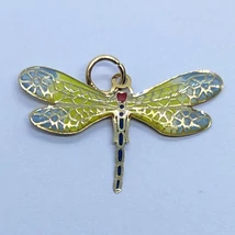 Különleges eljárással színezett nagyon szép szitakötő, arany medál