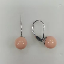 Korall köves ezüst fülbevaló