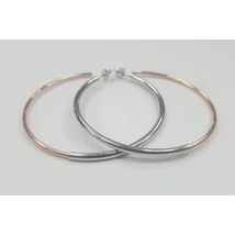 Ezüst, rozé ezüst karika fülbevaló