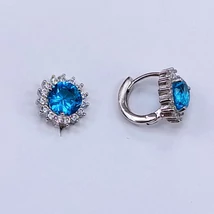 Kék köves ezüst fülbevaló