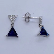 Zafir köves lógós ezüst fülbevaló