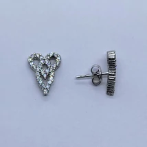 Absztrakt fehér cirkon köves ezüst fülbevaló