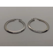 Lapos sima ezüst karika fülbevaló