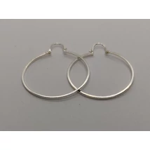 Szögletes ezüst karika fülbevaló