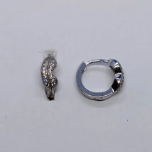 Két kősoros ezüst karika fülbevaló
