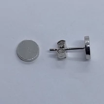 Kő nélküli sima kerek ezüst fülbevaló