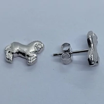 Lovat mintázó kő nélküli ezüst fülbevaló