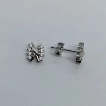 Pillangót formázó cirkon köves ezüst fülbevaló