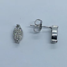 Csónak alakú mikro köves ezüst fülbevaló