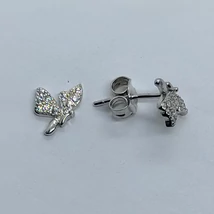 Cirkon köves angyalka ezüst fülbevaló